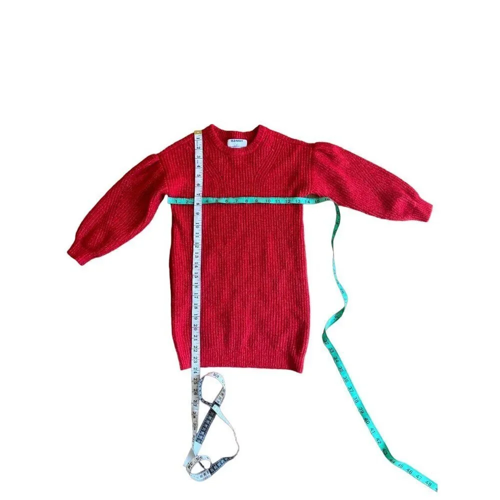 Old Navy Girls Cocoon Crew-neck Sweater Dress For Toddler Size 5T in Red